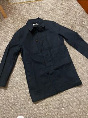 Club Monaco Navy Single-Breasted Trench Coat